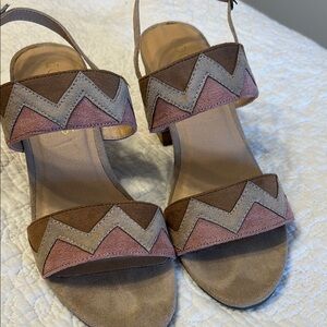 Coconuts by Matisse Pink and Brown Zigzag Sandals